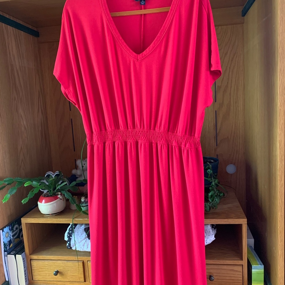 Lands' End Vibrant Red Maxi Dress